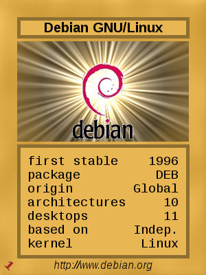 Carte de jeu pour Debian